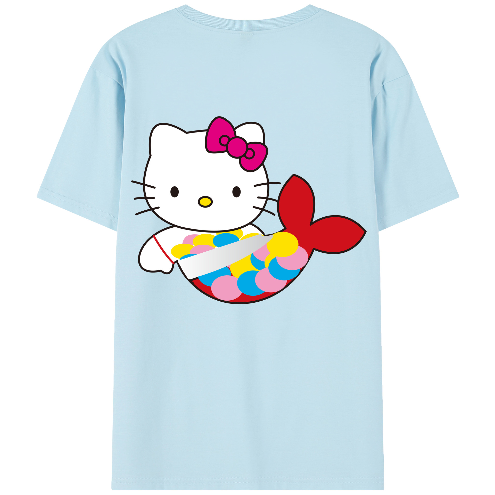 （画像用） Hello Kitty ハローキティ 綿100％半袖Tシャツ（背面プリント）